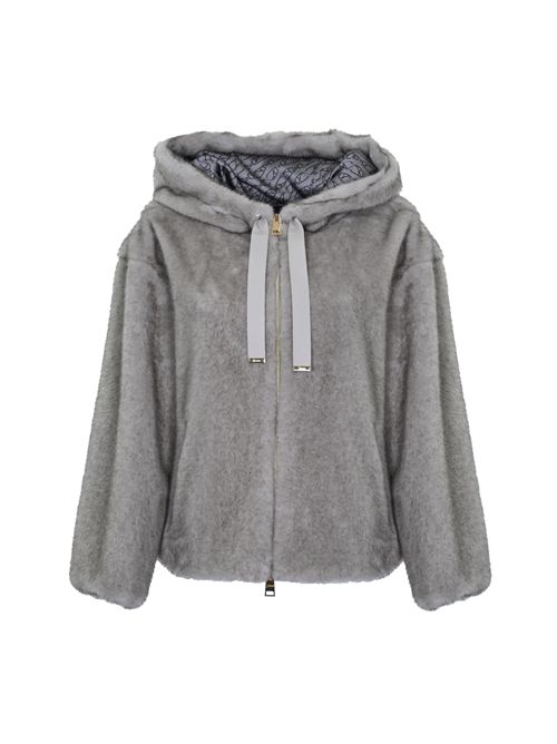 Cappa con zip effetto pelliccia Grigio Herno | GI000318D 127399410